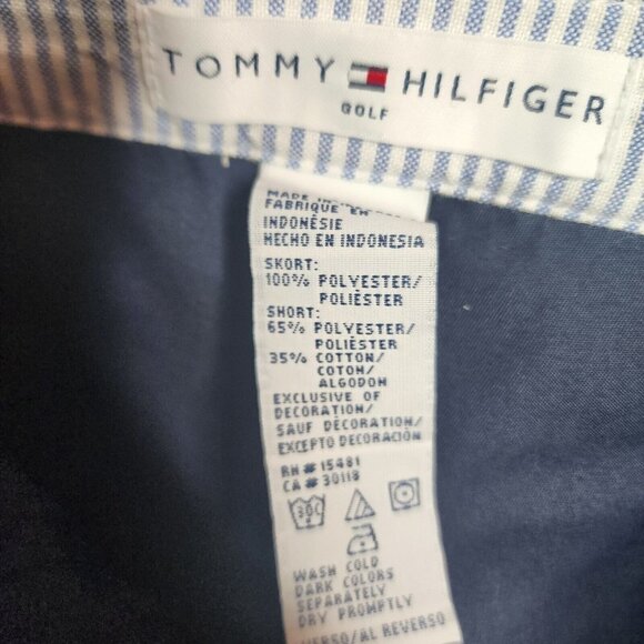 Tommy Hilfiger Golf Skort Skirt Women 12 Navy Blue Tennis Pleats Pockets Zipper - Picture 6 of 6